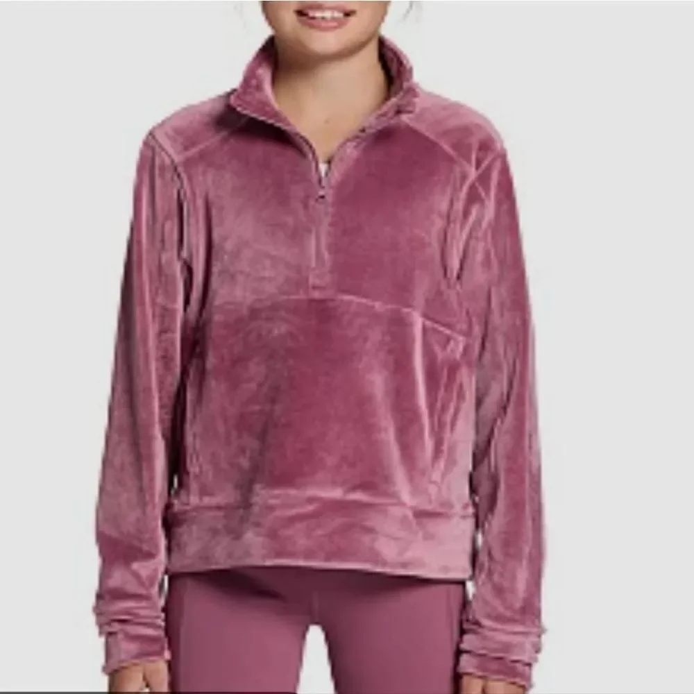 DSG Velour Zip Up in Pink. Super Soft. Small Pockets On Each Side. NWT Size 6/7